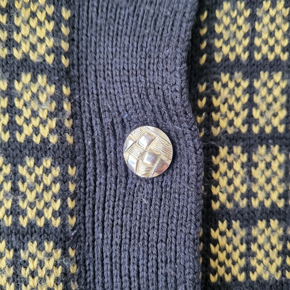 Marella Yellow and Black Geometric Pattern Button-Front Cardigan - Picture 3 of 5